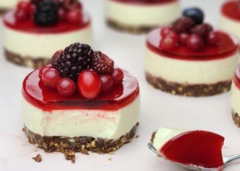 Nepečený vanilkový mini cheesecake