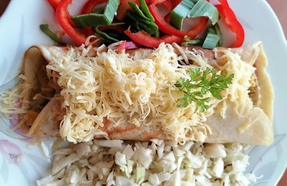 Slaná palacinka s kuracím mäsom